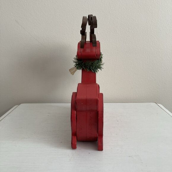 Ashland Christmas Reindeer Advent Countdown Calendar Holiday Red Wooden Decor - Picture 2 of 5